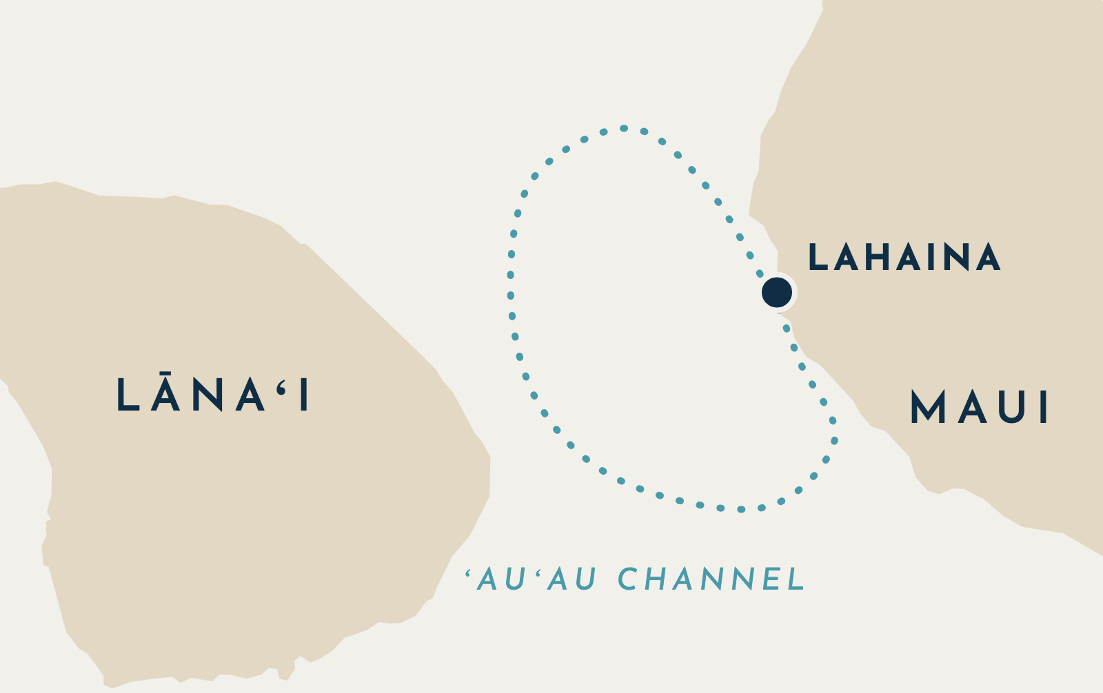 Whale watch route map (phone) Map of the whale watch route from Lahaina along the West Maui coast toward Lānaʻi