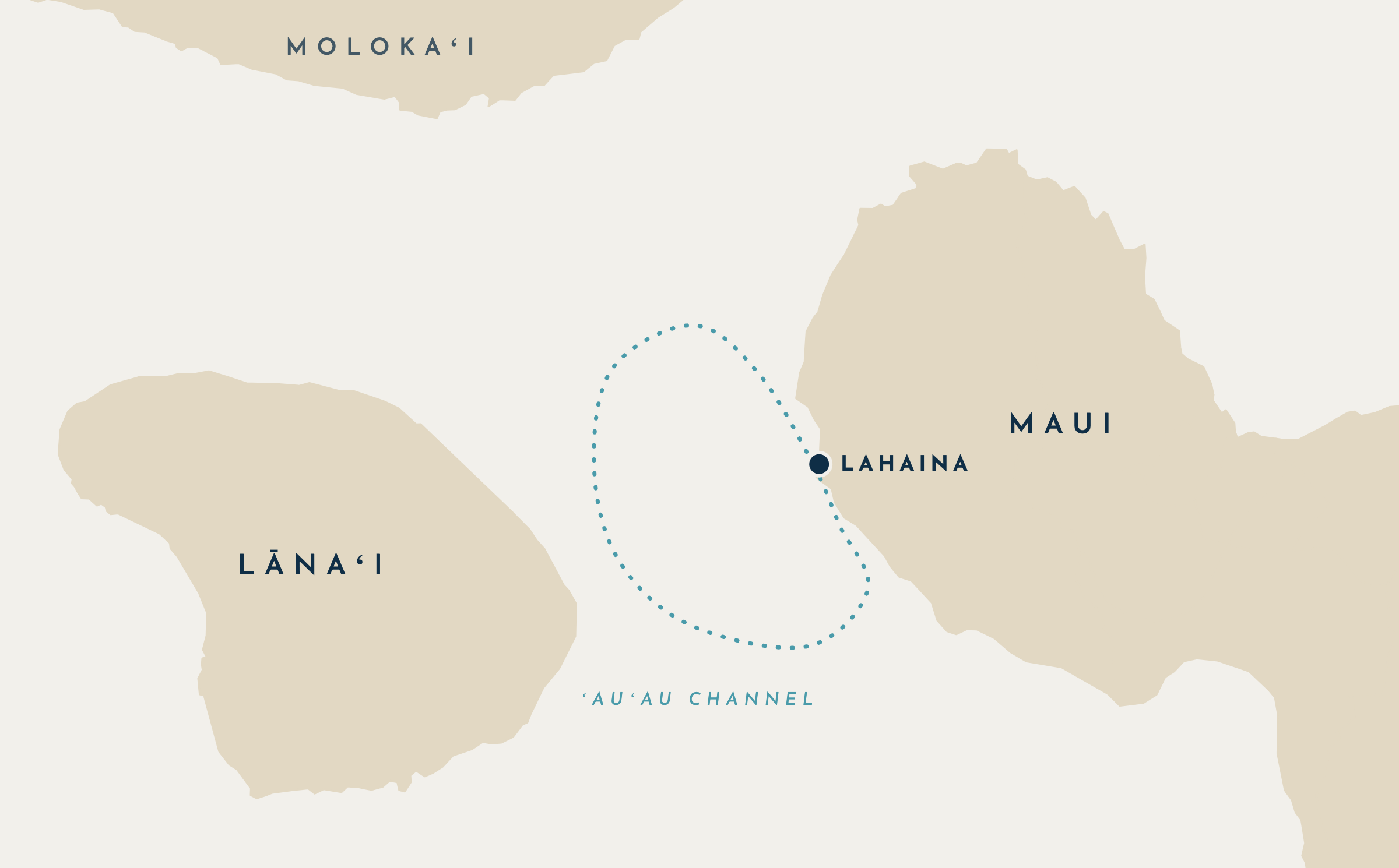 Whale watch route map (desktop) Map of the whale watch route from Lahaina along the West Maui coast toward Lānaʻi